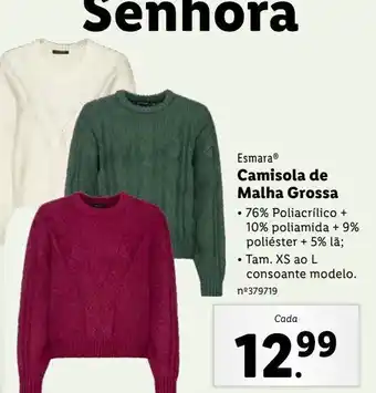 Lidl Camisa de manga comprida esmara promoção