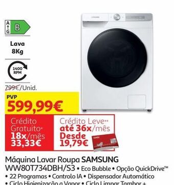 Auchan Maquina lavar roupa samsung promoção