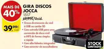Pingo Doce Gira Discos Jocca 1517 promoção