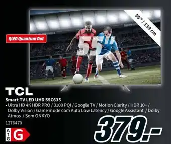 MediaMarkt TCL Smart Tv Led Uhd 55" promoção