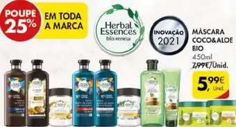 Pingo Doce Herbal Essences Máscara Coco & Aloe Bio 450ml promoção