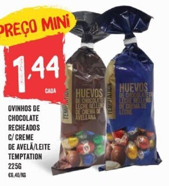 Minipreço Ovinhos de Chocolate recheados c/ creme de avela/ leite temptation 225g promoção