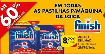 Pingo Doce Finish All in 1 de Limão 70 Unid promoção