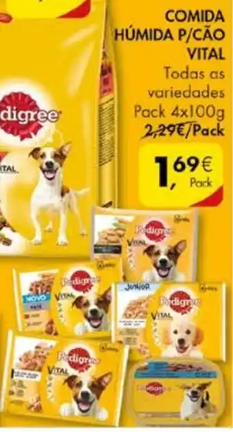Pingo Doce Pedigree Comida Húmida P/Cão Vital 4x100g promoção