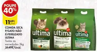 Pingo Doce Comida Seca P/Gato Não Esterilizado Ultima 3Kg promoção