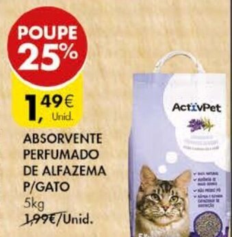 Pingo Doce Absorvente Perfumado de Alfazema P/Gato 5Kg promoção