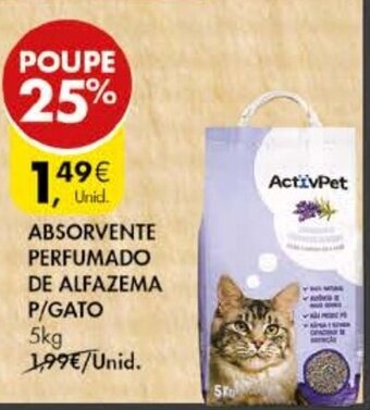Pingo Doce Absorvente Perfumado de Alfazema P/Gato 5Kg promoção