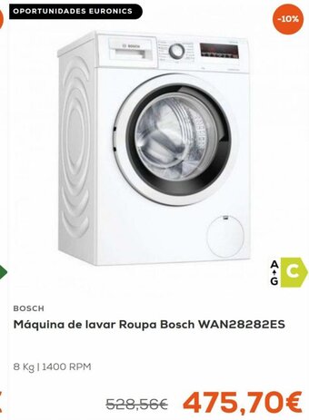 Euronics Bosch Maquina de lavar Roupa 8kg promoção