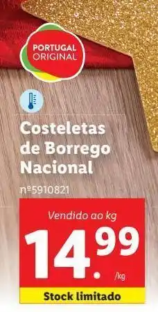 Lidl Costelas de borrego nacional promoção