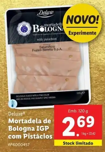 Lidl Mortadela de bologna igp com pistácios promoção