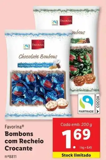 Lidl Bombons com recheio crocante promoção