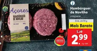 Lidl Hambúrguer de novilho promoção