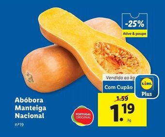 Lidl Abóbora manteiga nacional promoção