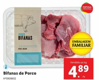 Lidl Bifanas de porco promoção