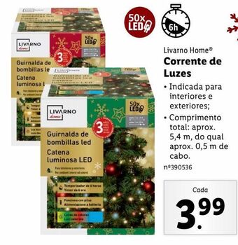 Lidl Corrente luminosa promoção