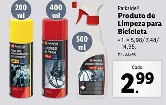 Lidl Produtos de limpeza parkside promoção