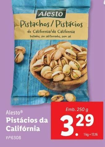 Lidl Pistaches alesto promoção