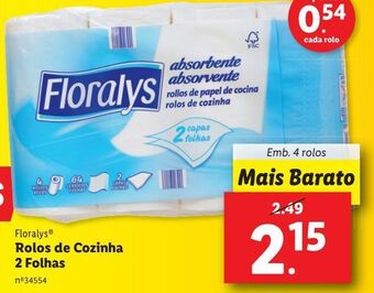 Lidl Papel toalha floralys promoção