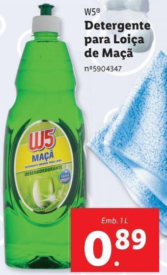 Lidl Detergente w5 promoção