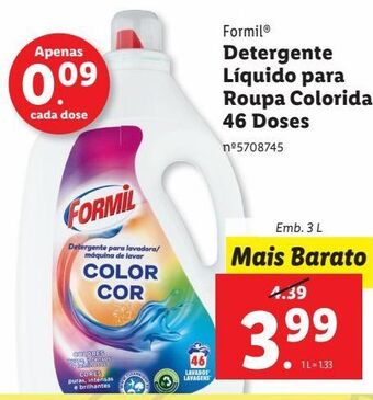 Lidl Detergente líquido formil promoção