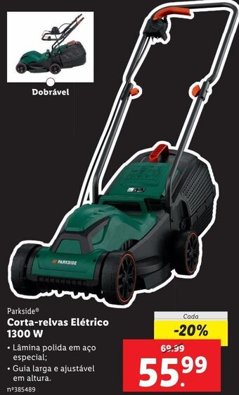 Lidl Cortador de grama parkside promoção