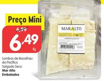 Minipreço Lombos de Bacalhau do Pacífico Salgado Seco Mar Alto Embalados promoção