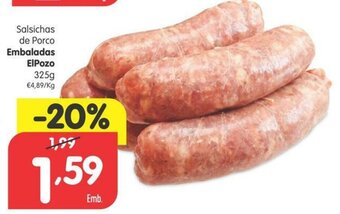 Minipreço Salsichas de Porco Embaladas ElPozo 325g promoção