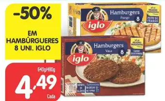 Minipreço Hambúrgueres 8 Uni. Iglo 640g/480g promoção