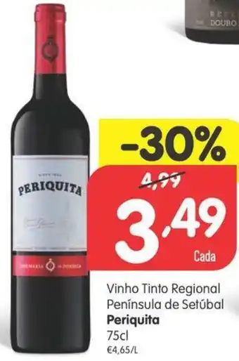Minipreço Vinho Tinho Regional Península de Setúbal Periquita 75cl promoção