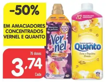 Minipreço Amaciadores Concentrados Vernel e Quanto 76 Doses promoção