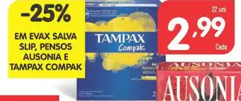 Minipreço Evax Salva Slip e Tampax Compak promoção
