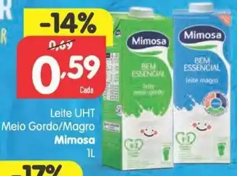 Leite UHT Meio Gordo/Magro Mimosa 1L