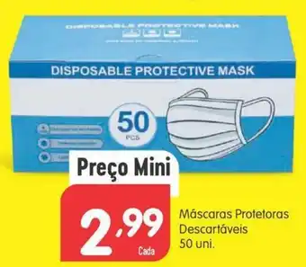Minipreço Mãscaras Protetoras Descatãveis 50 Uni. promoção