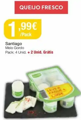 Intermarché Queijo Fresco Santiago Meio Gordo 4 Unid promoção