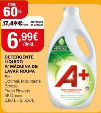 Intermarché Detergente Líquido P/Máquina de Lavar Roupa A+ 2,80L promoção