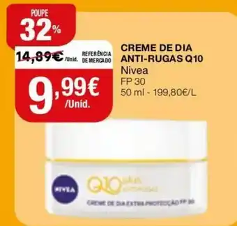 Intermarché Creme de Dia Anti-Rugas Q10 Nivea Fp30 50ml promoção