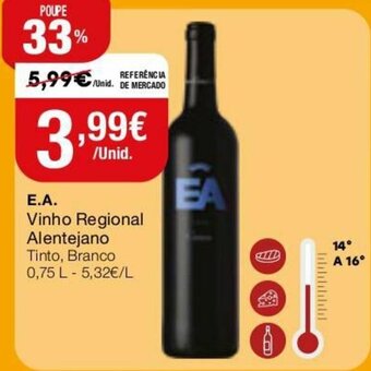 E.A. Vinho Regional Alentejano Tinto, Branco 0,75L