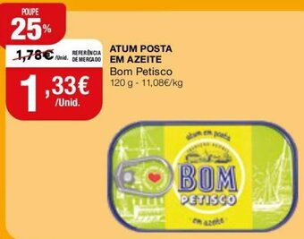 Intermarché Atum Posta em Azeite Bom Petisco 120g promoção