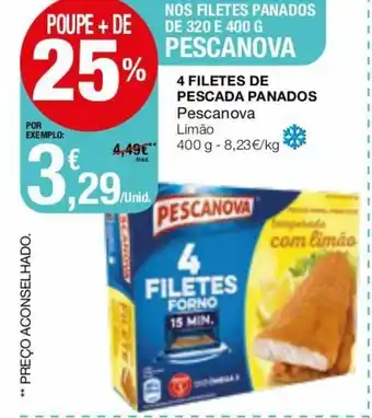 Intermarché 4 FIlates de Pescada Panados Pescanova 400g promoção
