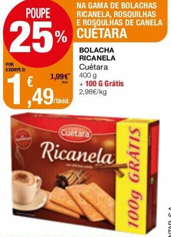 Intermarché Bolacha Ricanela Cuétara 400g promoção