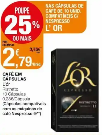 Intermarché Café me Cápsulas L'ór 10 Cápsulas promoção