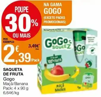 Intermarché Saqueta de Fruta 4x90g promoção