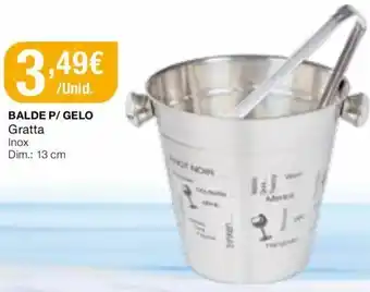Balde P/Gelo Gratta Inox 13cm