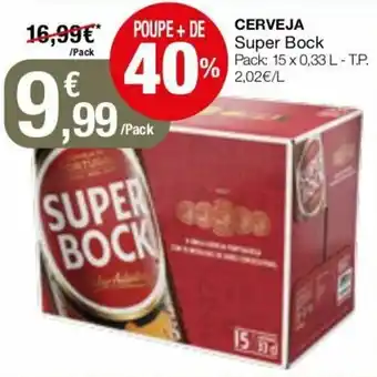Intermarché Cerveja Super Bock Pack 15x0,33L promoção