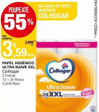 Intermarché Papel Higiénico Ultra Suave XXL Colhogar 2 Folhas promoção