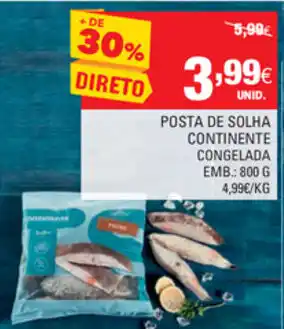 Continente Posta de Solha Continente Congelada 800g promoção