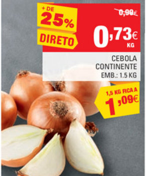Continente Cebola Continente 1,5kg promoção
