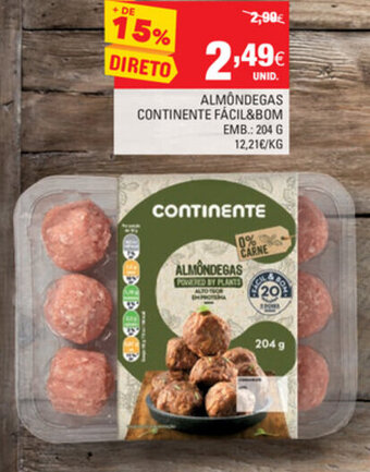 Continente Almôndegas Continente Fácil & Bom 204g promoção