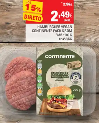 Hambúrguere Vegan Continente Fácil & Bom 200g