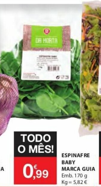 E.Leclerc Espinafre Baby Marca Guia 170g promoção